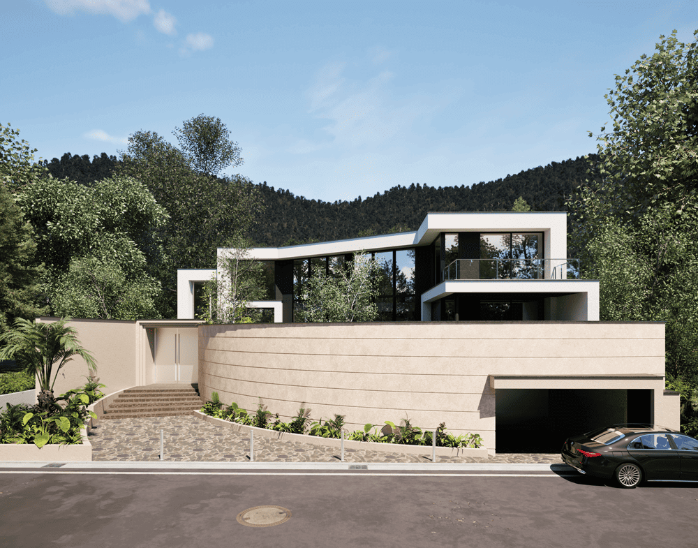 優美な曲線の壁が包みこむ別邸|BETTEI-1